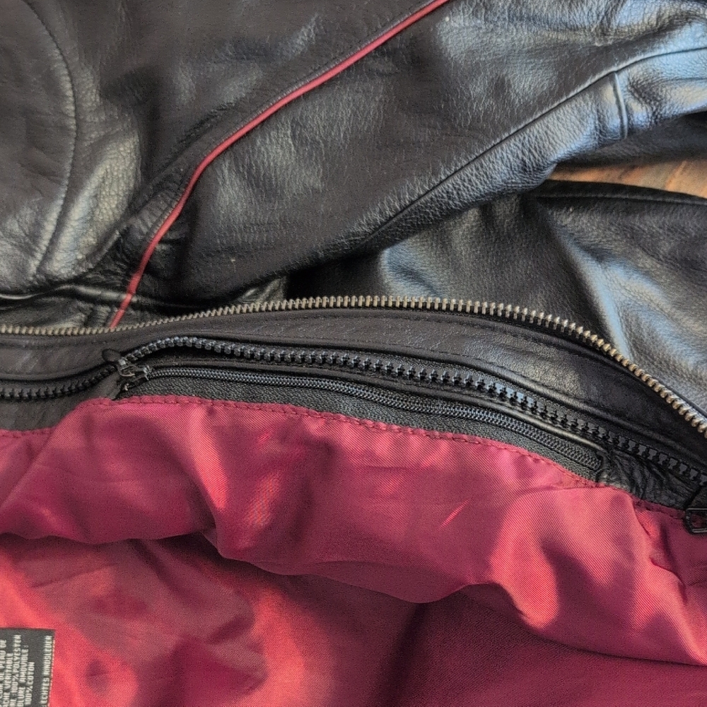 Harley Davidson Zip Out Hoodie Genuine Leather Jacket Coat XL R205 - Picture 11 of 16